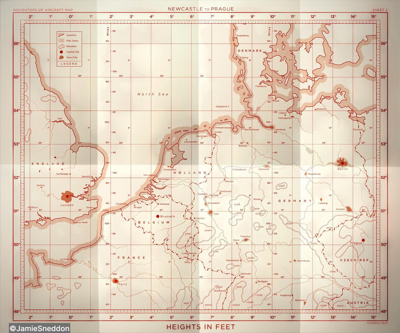 Goodtime Charlie - Jamie&#39;s Navigator mission map - drawn in Adobe Illustrator
