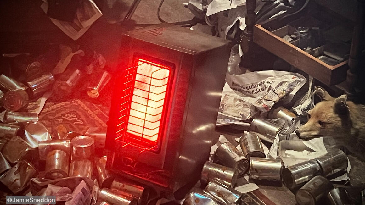 Peter Pan’s Neverland Nightmare - my heater prop, made out of an old microwave and a couple of MC lights.