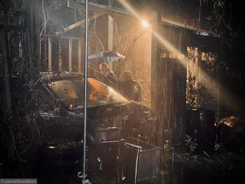 Winnie the Pooh Blood &amp; Honey 2 - the scrapyard set with rain machines