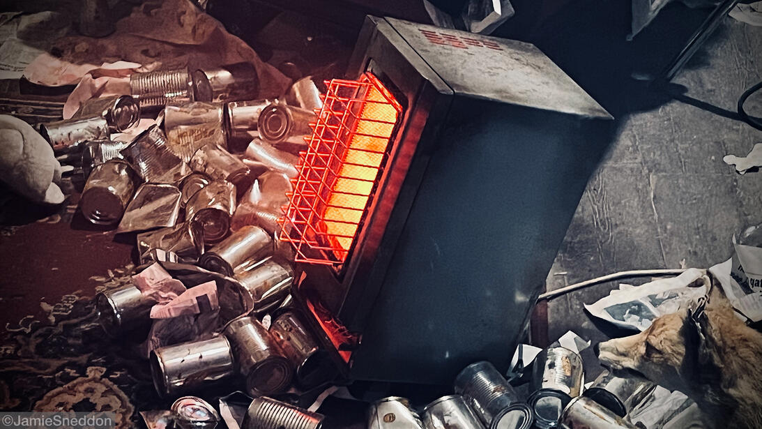 Peter Pan’s Neverland Nightmare - the Pan house - my heater prop made out of a microwave oven..